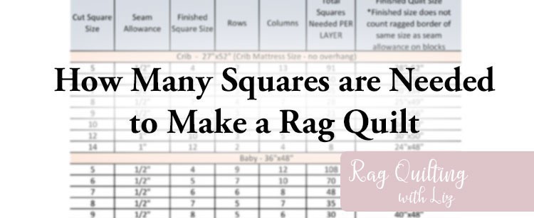 Rag Quilt Size Chart