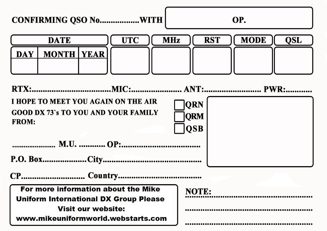 QSL Card Designs In Qsl Card Template