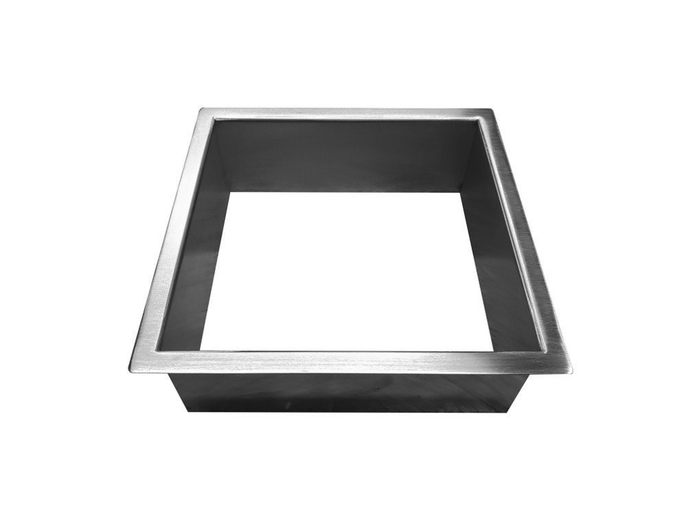 8" square x 3" deep Brushed Stainless Steel Grommet