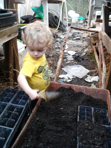 with soil