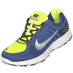 blue yellow running shoes