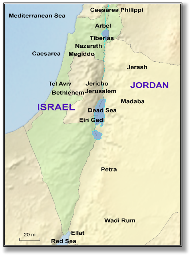 Modern Israel Map Jordan