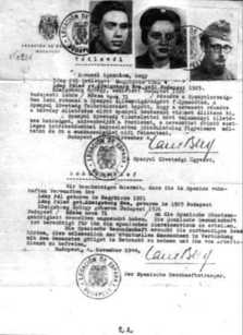 Sanz Briz Safe Conduct Certificate Budapest