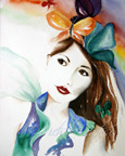 Born to Fly ~ watercolor portrait by artist michal madison