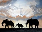 outside wonders gallery ~ elephant journey watercolor by michal madison