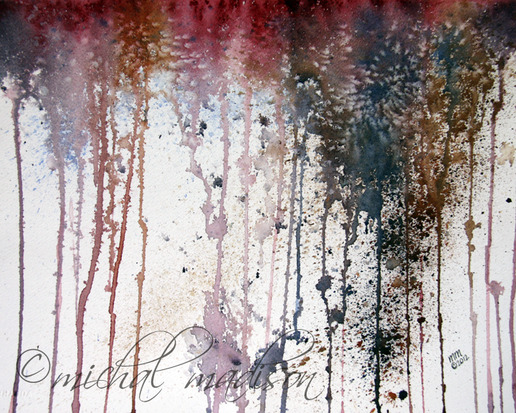 falling tears ~ abstract watercolor by michal madison