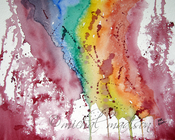Keep Dancing ~ watercolor abstract by michal madison