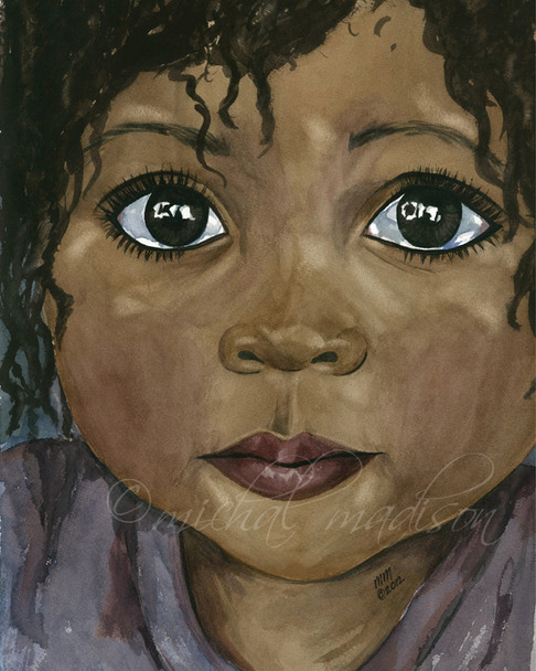 Ebony ~ watercolor by michal madison