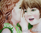 Secrets ~ watercolor of young girls by michal madison