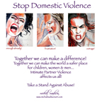 Stop Domestic Violence Poster by watercolor artist Michal Madison