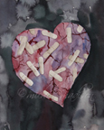 the broken heart ~ watercolor by michal madison