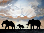 elephant journey ~ watercolor by michal madison