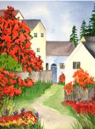 watercolor ~ back yards