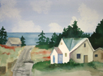 watercolor ~ cottage by the sea