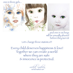 Stop Child Abuse Poster by watercolor artist Michal Madison