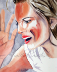 Frustration —watercolor by michal madison for Domestic Violence Awareness