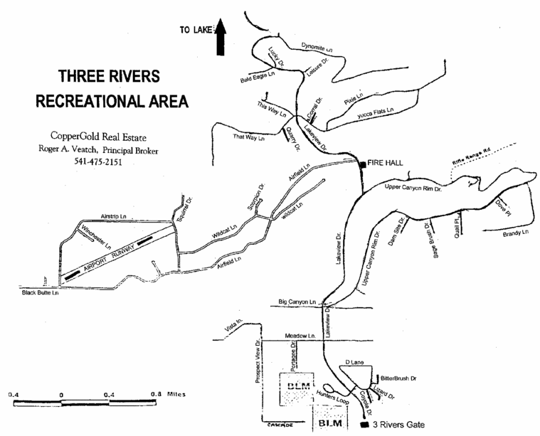 Three Rivers Oregon Map Central Oregon's 3 Rivers Recreation Area Street Map