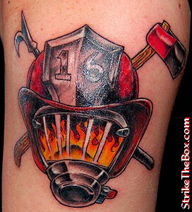 firefighter helmet tattoos