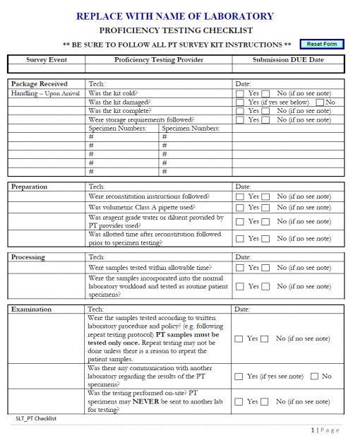 SmartLabTools | PT Checklist