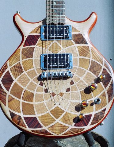 handmade electric guitar custom mandala inlay