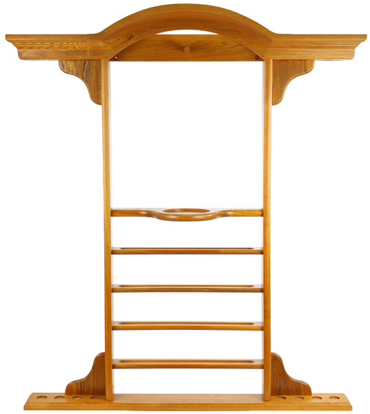 wall cue stick rack (shown in honey)