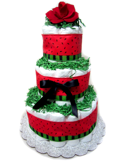 watermelon diaper cake