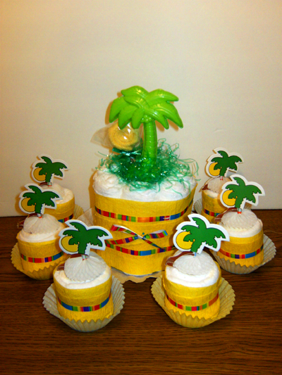 tropical diaper cake