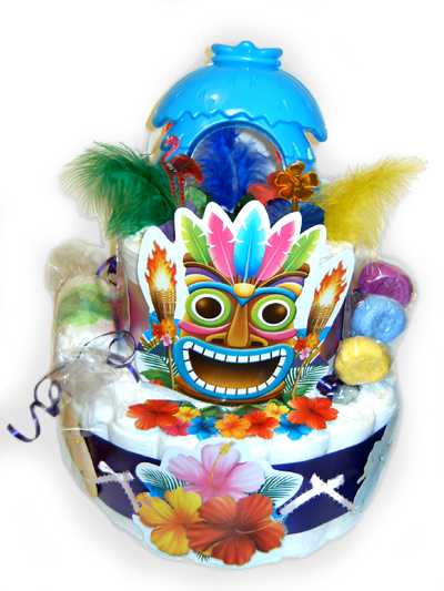 hawaiian diaper cake