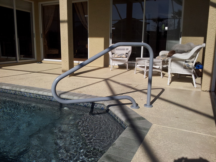 inground pool hand rail