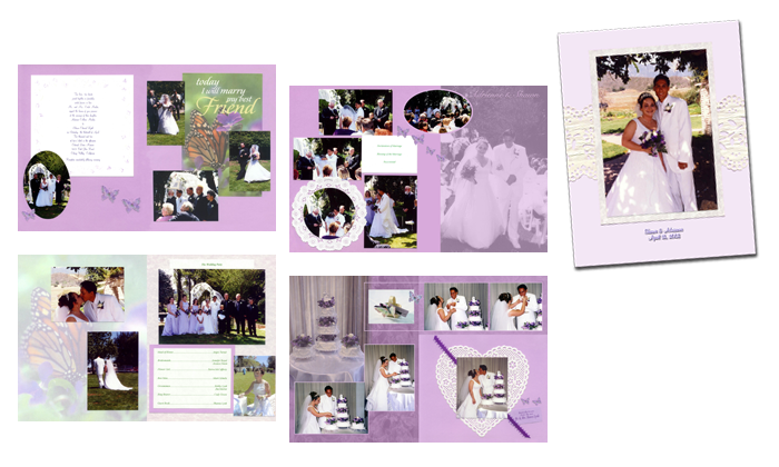 butterfly theme wedding photo book