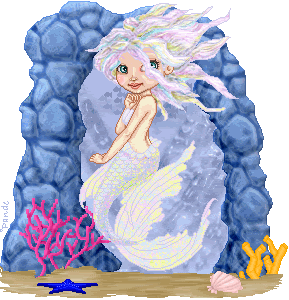 Rainbow Mermaid. Base by Purple Dungeon - site gone