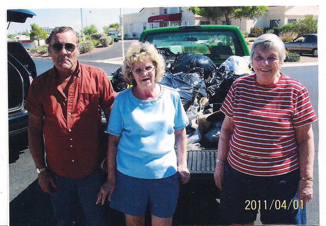 Tim,Rita and Thelma with donations for Veterans Show Down