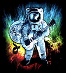 screen print color separations,astronaut,guitar