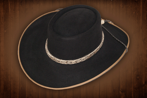 Custom Black Gambler Cowboy Hat