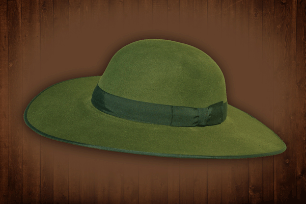 Custom Green Felt Lady Hat