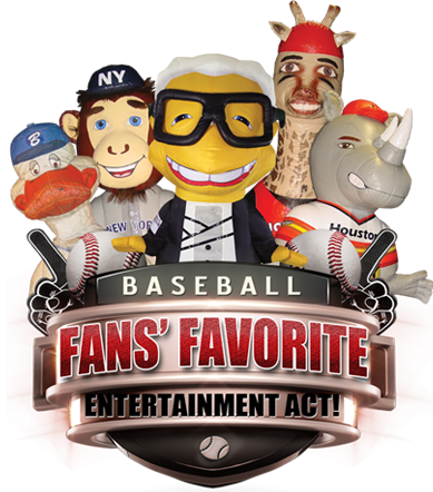 ZOOperstars! Badge of Harry Canary, Pee Wee Geese, Monkey Mantle, Ken Giraffey Jr., and Nolan Rhino