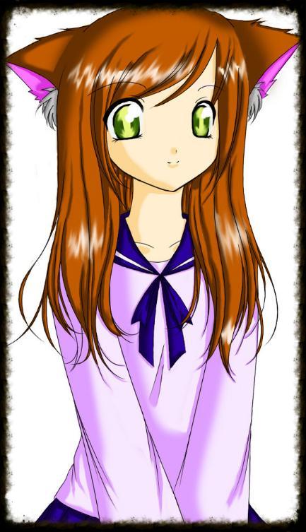 Anime neko girl drawing