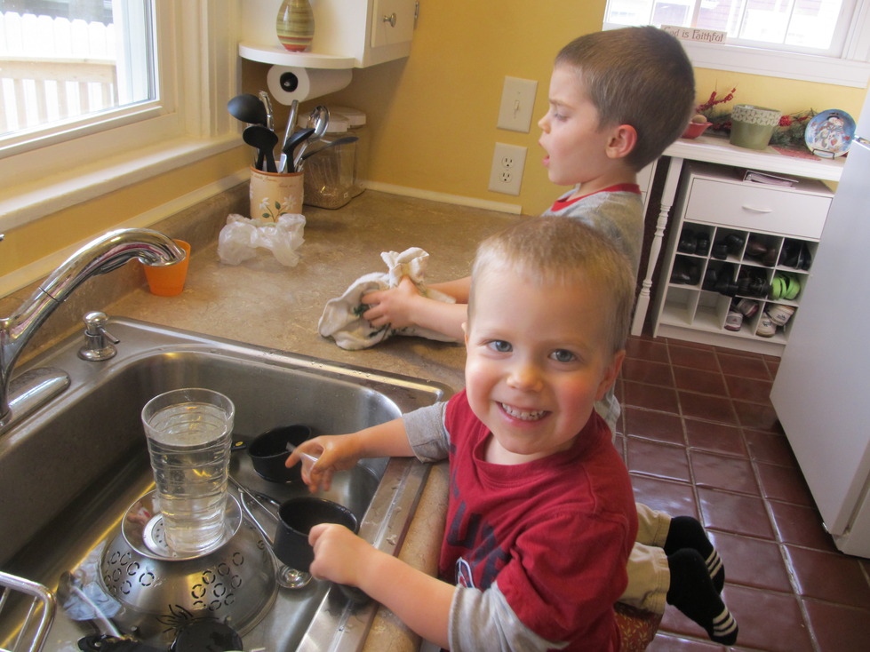Alex plays in the Sink